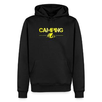 Camp - Sweat à capuche Premium bio Homme - noir - Devant - Nico (187cm)