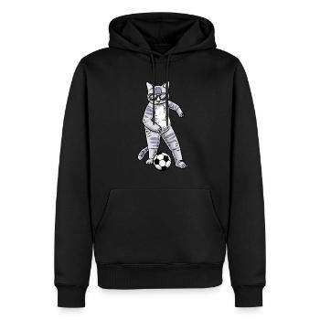Joueur de football Cat Lovers Pet Kitten - Sweat à capuche Premium bio Homme - noir - Devant - Nico (187cm)