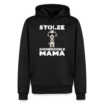 Aussiedoodle Mama Hund - Männer Premium Bio Hoodie - Schwarz - Vorne - Nico (187cm)