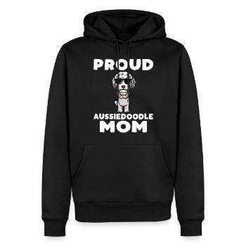 Aussiedoodle Chien - Sweat à capuche Premium bio Homme - noir - Devant - Nico (187cm)