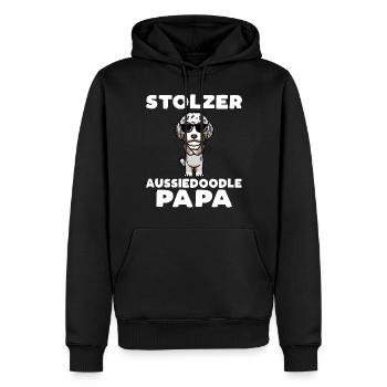 Aussiedoodle Papa Hund - Männer Premium Bio Hoodie - Schwarz - Vorne - Nico (187cm)