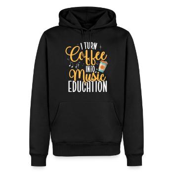 I Turn Coffee Into Music Education For Music Teach - Men’s Premium Organic Hoodie - black - Front - Nico (187cm)