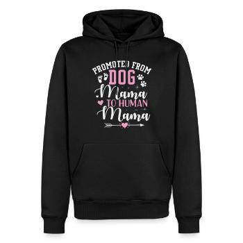 Promu de Dog Mom à Human Mom Femmes Dog Lover - Sweat à capuche Premium bio Homme - noir - Devant - Nico (187cm)