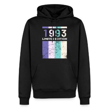 30 ans né en 1993 rétro 30e anniversaire - Sweat à capuche Premium bio Homme - noir - Devant - Nico (187cm)