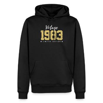 40 ans né en 1983 rétro 40e anniversaire - Sweat à capuche Premium bio Homme - noir - Devant - Nico (187cm)