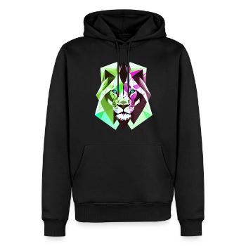 Polygon Löwe - Männer Premium Bio Hoodie - Schwarz - Vorne - Nico (187cm)