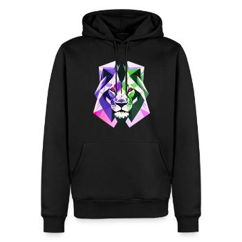 Polygon Löwe - Männer Premium Bio Hoodie - Schwarz - Vorne - Nico (187cm)