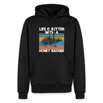 Ratel - Sweat à capuche Premium bio Homme - noir - Devant - Nico (187cm)