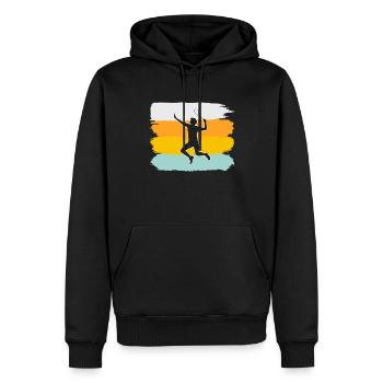 Badminton Rétro - Sweat à capuche Premium bio Homme - noir - Devant - Nico (187cm)