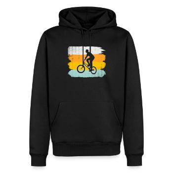 BMX retro - Männer Premium Bio Hoodie - Schwarz - Vorne - Nico (187cm)