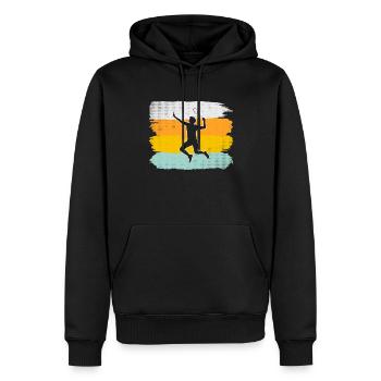 Badminton Rétro - Sweat à capuche Premium bio Homme - noir - Devant - Nico (187cm)