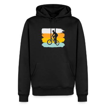 BMX Retro - Männer Premium Bio Hoodie - Schwarz - Vorne - Nico (187cm)