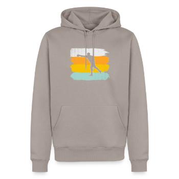 Boxen Retro - Männer Premium Bio Hoodie - Taupe - Vorne - Nico (187cm)