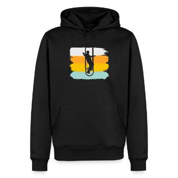 Rétro monocycle - Sweat à capuche Premium bio Homme - noir - Devant - Nico (187cm)