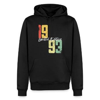 30 ans né en 1993 rétro 30e anniversaire - Sweat à capuche Premium bio Homme - noir - Devant - Nico (187cm)