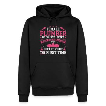 Idraulico idraulico femmina femmina - Felpa con cappuccio ecologica premium da uomo - nero - Fronte - Nico (187cm)