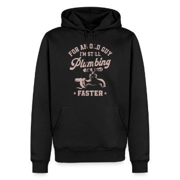 Plumbing Plumber Grandpa Retired - Men’s Premium Organic Hoodie - black - Front - Nico (187cm)