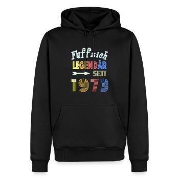 Köln Fuffzich Legendär seit 1973 50. Geburtstag - Männer Premium Bio Hoodie - Schwarz - Vorne - Nico (187cm)