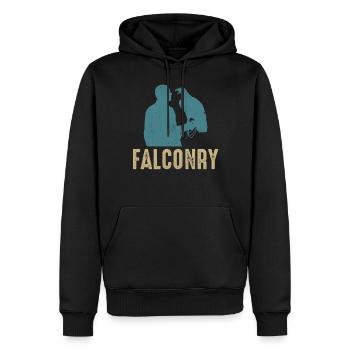 Falconer Falconry Birding - Männer Premium Bio Hoodie - Schwarz - Vorne - Nico (187cm)