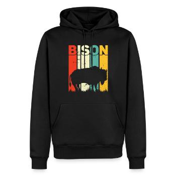Bison - Sweat à capuche Premium bio Homme - noir - Devant - Nico (187cm)