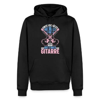 Gitarrist Großvater Gitarre Spieler Opa Gitarrensp - Männer Premium Bio Hoodie - Schwarz - Vorne - Nico (187cm)