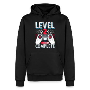 2ème anniversaire de mariage Cadeau Homme Femme Mari Femme - Sweat à capuche Premium bio Homme - noir - Devant - Nico (187cm)