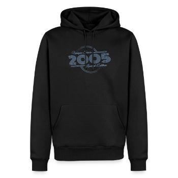 Unique depuis 2005 Rétro année de naissance - Sweat à capuche Premium bio Homme - noir - Devant - Nico (187cm)