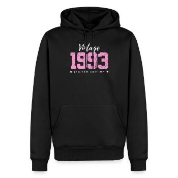 30 ans né en 1993 rétro 30e anniversaire - Sweat à capuche Premium bio Homme - noir - Devant - Nico (187cm)