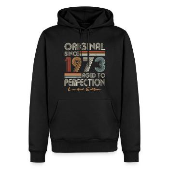 50th birthday born 1973 Original Since 1973 - Men’s Premium Organic Hoodie - black - Front - Nico (187cm)