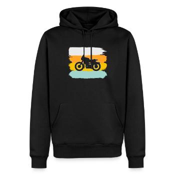 Moto rétro - Sweat à capuche Premium bio Homme - noir - Devant - Nico (187cm)