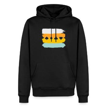 Poker Rétro - Sweat à capuche Premium bio Homme - noir - Devant - Nico (187cm)