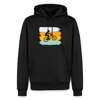 Mountain Bike Retro - Men’s Premium Organic Hoodie - black - Front - Nico (187cm)