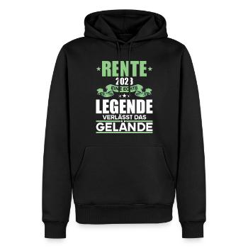 Rentner 2023 Rentnerin 2023 Rente 2023 - Männer Premium Bio Hoodie - Schwarz - Vorne - Nico (187cm)