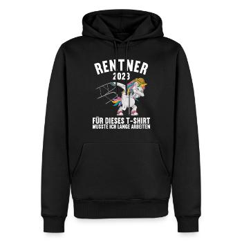 Rente 2023 Ruhestand Abschied Rentner 2023 - Männer Premium Bio Hoodie - Schwarz - Vorne - Nico (187cm)