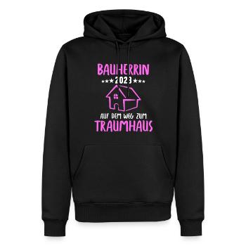 Bauherrin Auf dem Weg zum Traumhaus Bauherren - Männer Premium Bio Hoodie - Schwarz - Vorne - Nico (187cm)