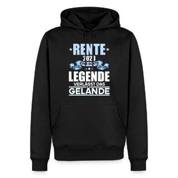 Rentner 2023 Rentnerin 2023 Rente 2023 - Männer Premium Bio Hoodie - Schwarz - Vorne - Nico (187cm)