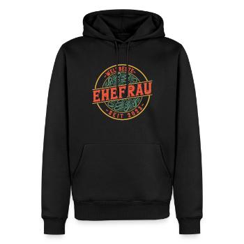 Meilleure épouse depuis 2023 1er anniversaire de mariage - Sweat à capuche Premium bio Homme - noir - Devant - Nico (187cm)