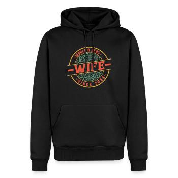 Meilleure épouse depuis 2023 1er anniversaire de mariage - Sweat à capuche Premium bio Homme - noir - Devant - Nico (187cm)