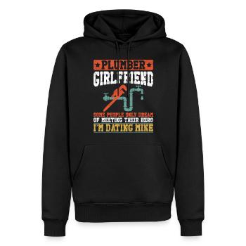 Plumbing Plumber Girlfriend - Men’s Premium Organic Hoodie - black - Front - Nico (187cm)