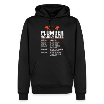 Plombier Plombier Plombier Vintage Plombier - Sweat à capuche Premium bio Homme - noir - Devant - Nico (187cm)