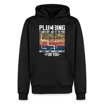 Plumbing Plumber Vintage Retro - Men’s Premium Organic Hoodie - black - Front - Nico (187cm)