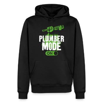 Plombier Plombier Plombier Vintage Plombier - Sweat à capuche Premium bio Homme - noir - Devant - Nico (187cm)