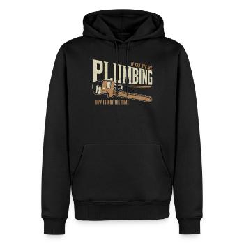 Plumbing Plumber Vintage If You - Men’s Premium Organic Hoodie - black - Front - Nico (187cm)