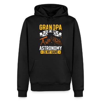 Astronomy Lover I Grandpa Is My Name Astronomy Is - Männer Premium Bio Hoodie - Schwarz - Vorne - Nico (187cm)