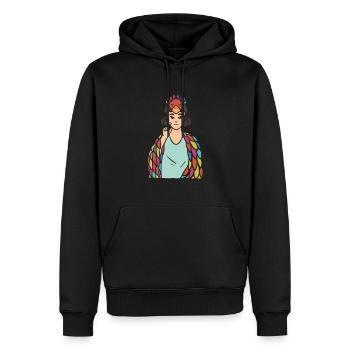 Vogel ASL Handgeste Gehörlose Hörverlust - Männer Premium Bio Hoodie - Schwarz - Vorne - Nico (187cm)