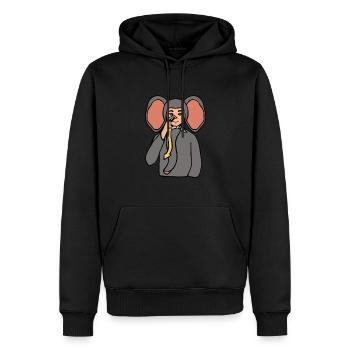 Elefant ASL Handgesten Gehörlose Hörverlust - Männer Premium Bio Hoodie - Schwarz - Vorne - Nico (187cm)