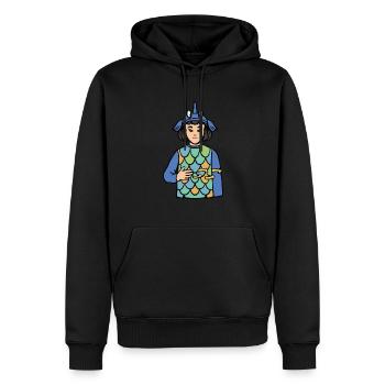 Fish ASL Hand Gestures Deaf Hearing Loss - Men’s Premium Organic Hoodie - black - Front - Nico (187cm)