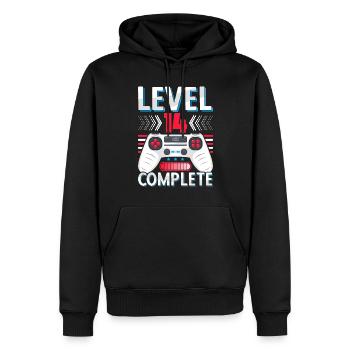 14 Cadeau d’anniversaire de mariage Homme Femme Mari Femme - Sweat à capuche Premium bio Homme - noir - Devant - Nico (187cm)