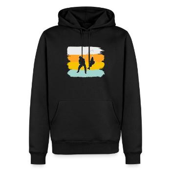 Angeln Retro - Männer Premium Bio Hoodie - Schwarz - Vorne - Nico (187cm)