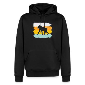 Singe Rétro - Sweat à capuche Premium bio Homme - noir - Devant - Nico (187cm)
